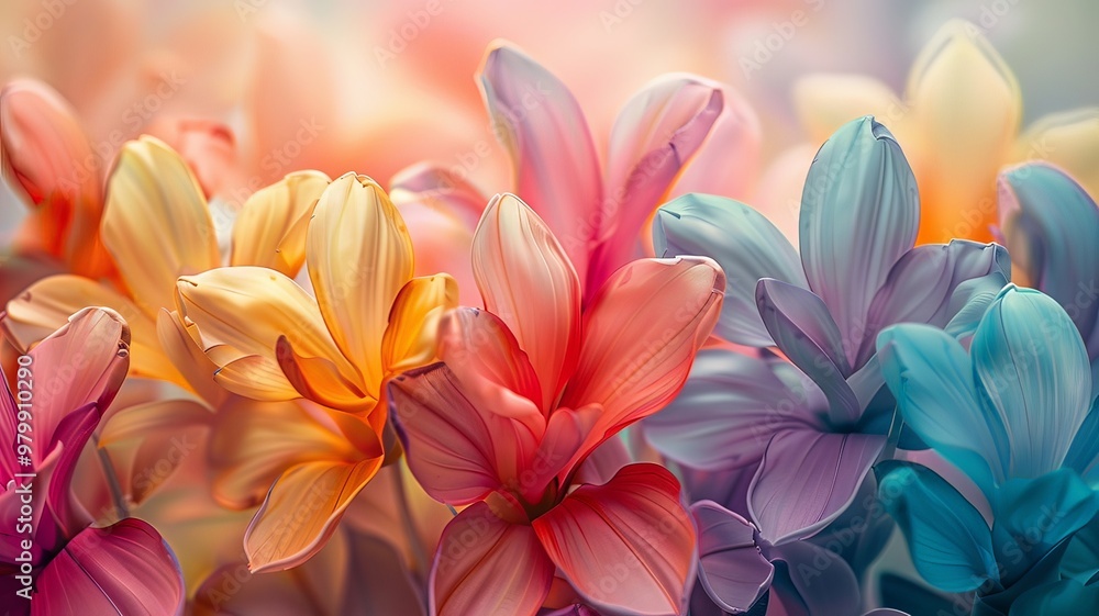 A colorful bouquet of flowers with a bright and cheerful mood A colorful bouquet of flowers with a bright and cheerful mood