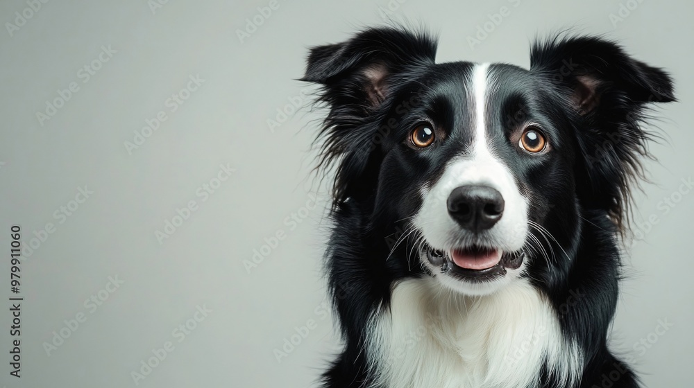 A close-up of a Collie dog with a shiny coat, sitting gracefully against a light solid color background, showcasing its expressive eyes and gentle demeanor A close-up of a Collie dog with a shiny coat, sitting gracefully against a light solid color background, showcasing its expressive eyes and gentle demeanor