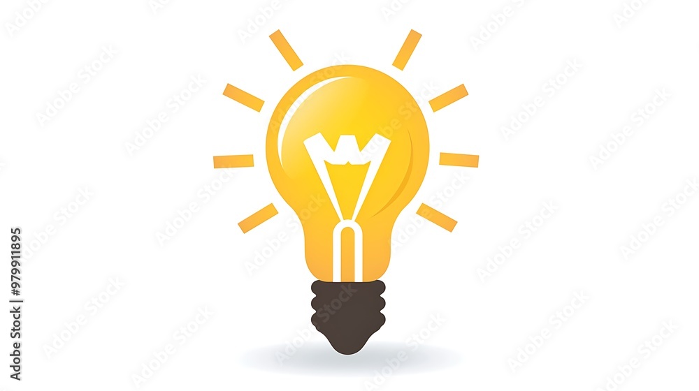 A business icon with a stylized lightbulb representing innovation and ideas, isolated on a white background. A business icon with a stylized lightbulb representing innovation and ideas, isolated on a white background.