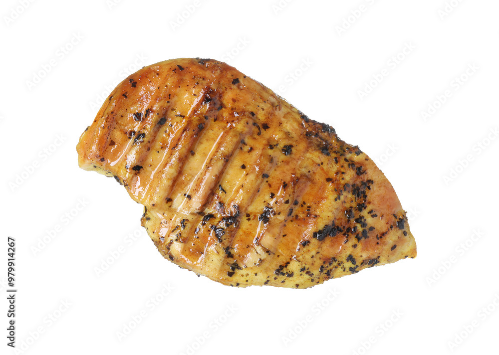 Delicious grilled chicken breast isolated on white Delicious grilled chicken breast isolated on white