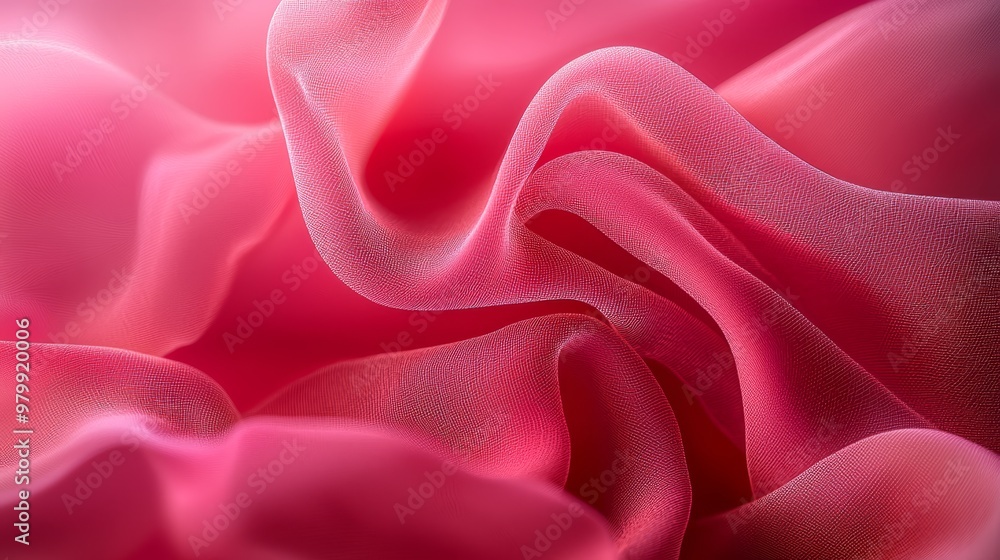 A tight shot of a pink fabric showcases its blurred, intricate pattern at the bottom edge A tight shot of a pink fabric showcases its blurred, intricate pattern at the bottom edge