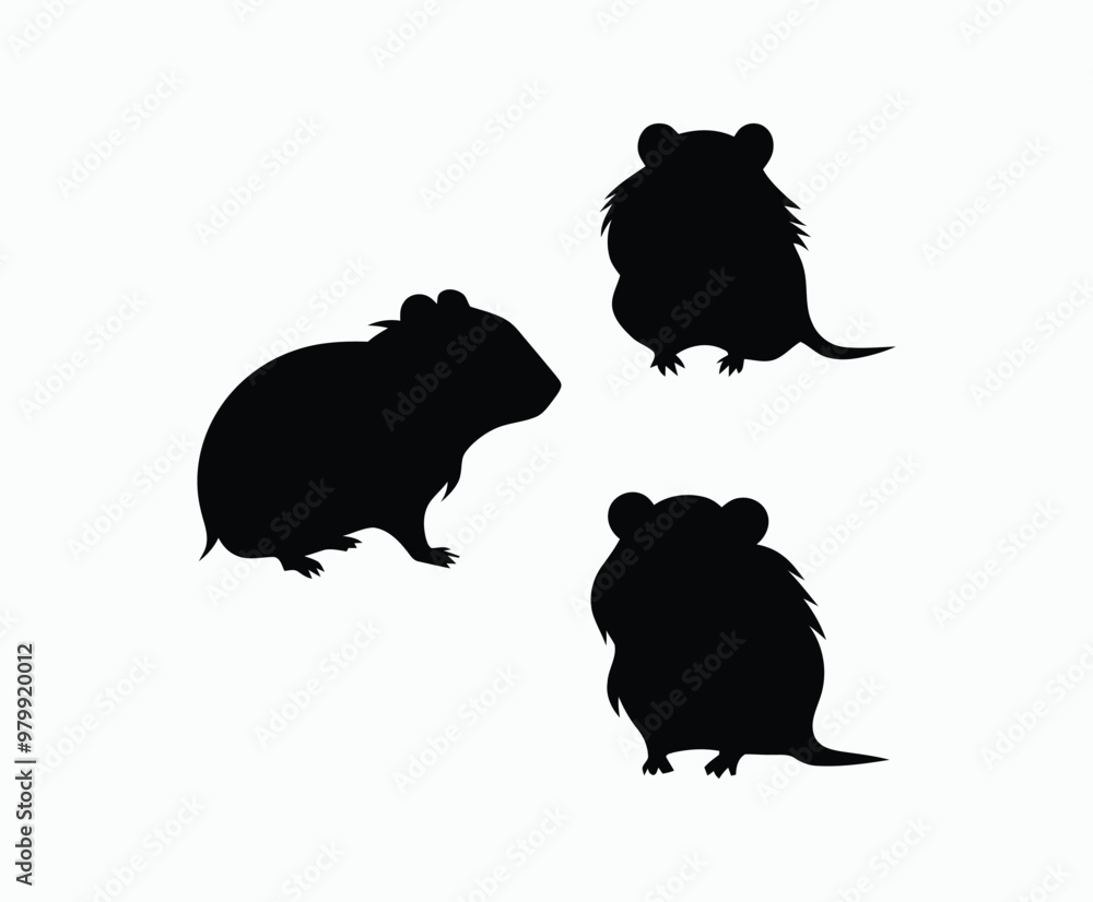Hamster silhouette EPS vector art illustration template on a white background Hamster silhouette EPS vector art illustration template on a white background