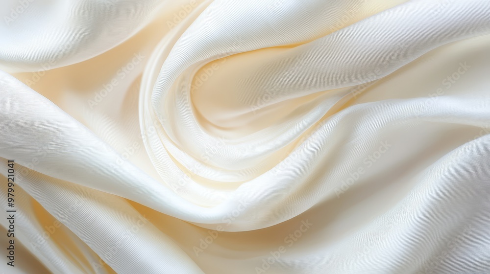 A tight shot of a white fabric, showcasing a gentle, undulating texture in its central area A tight shot of a white fabric, showcasing a gentle, undulating texture in its central area
