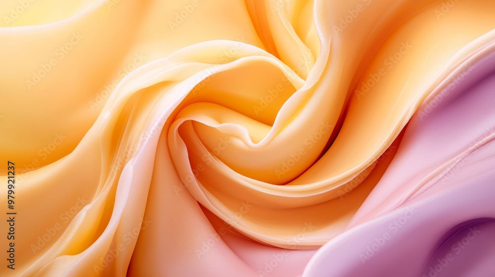 Fototapeta premium yellow, pink, and yellow It showcases a wavy pattern on its surface