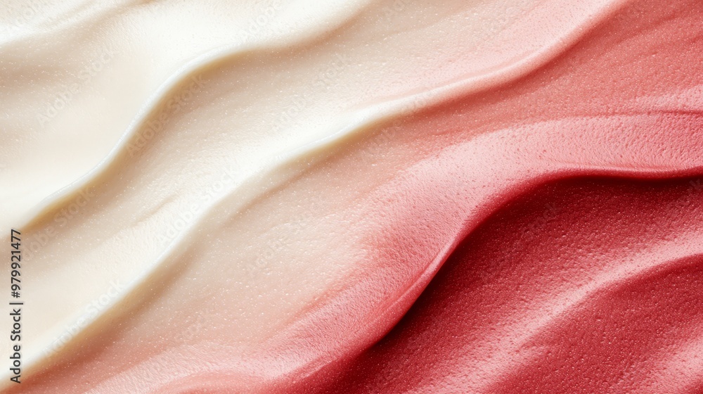 A tight shot of red, white, and blue fabric exhibiting a wavy pattern on its surface A tight shot of red, white, and blue fabric exhibiting a wavy pattern on its surface