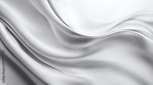  A tight shot of a white fabric, displaying undulating patterns at its upper and lower edges