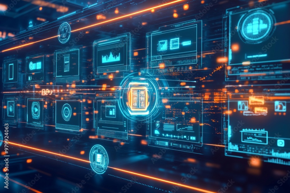 Fototapeta premium The Digital Content Factory, Digital Content Creation and Monetization