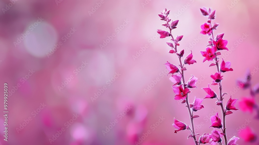 A tight shot of a pink bloom on a branch against a softly blurred background of diffused light A tight shot of a pink bloom on a branch against a softly blurred background of diffused light