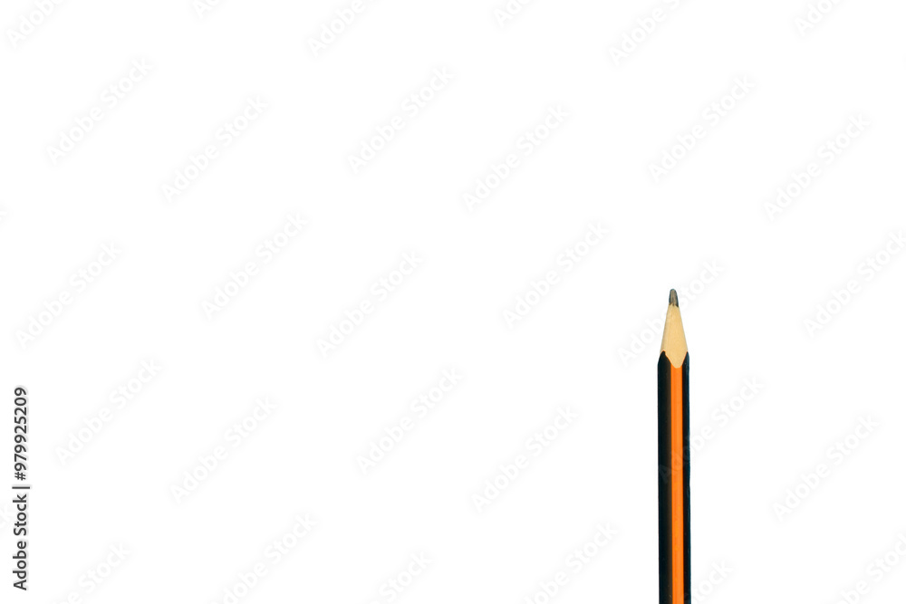 Single sharpened pencil on a white background Single sharpened pencil on a white background