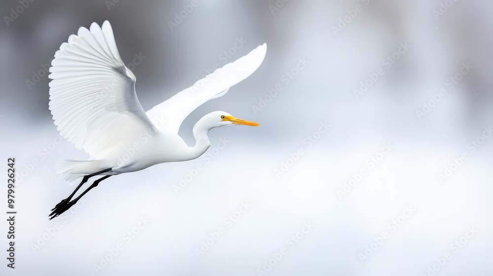 A white bird flies through the air, wings outstretched, beak pointed upwards A white bird flies through the air, wings outstretched, beak pointed upwards
