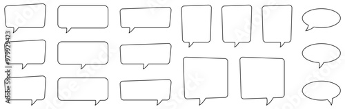 Collection of line speech bubble, speech balloon, chat bubble.