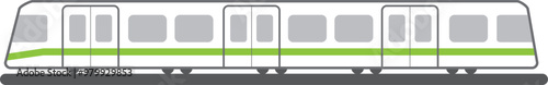 Green Subway train Cartoon icon. 