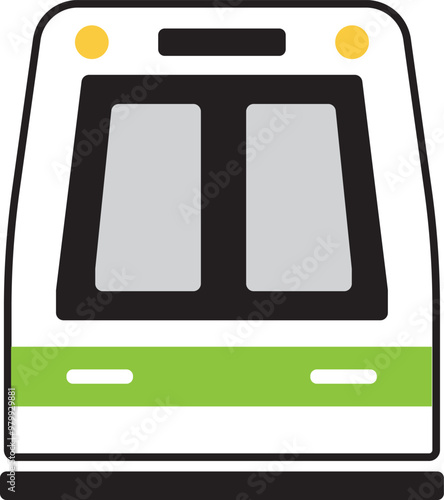 MRT, Rail, Subway, Train front view icon.