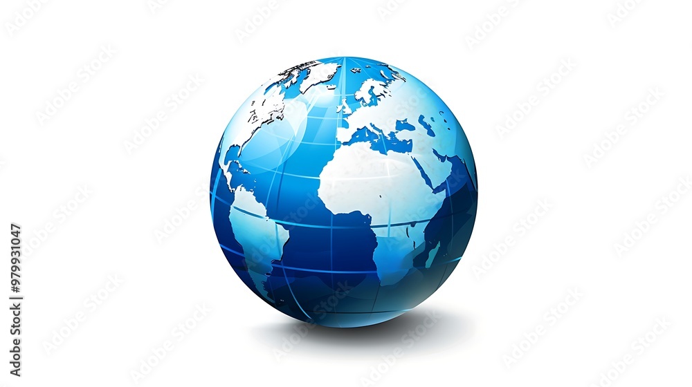 A professional business icon with a stylized globe, symbolizing global reach, isolated on a white background. A professional business icon with a stylized globe, symbolizing global reach, isolated on a white background.