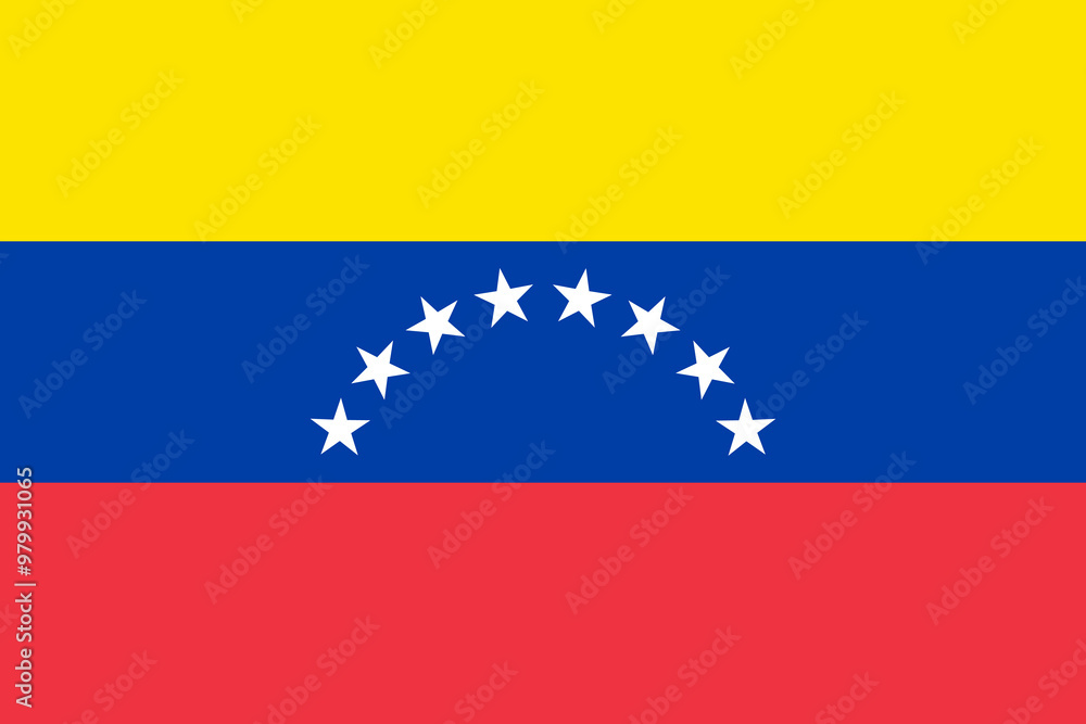 The national flag of Venezuela, in official colors The national flag of Venezuela, in official colors