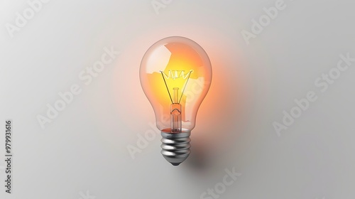 A professional business icon featuring a stylized lightbulb, symbolizing innovation, placed on a clean white background.