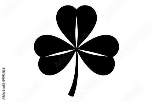 Four leaf clover icon. Black icon isolated on white background. Clover silhouette. Simple icon. Web site page and mobile app design vector element.