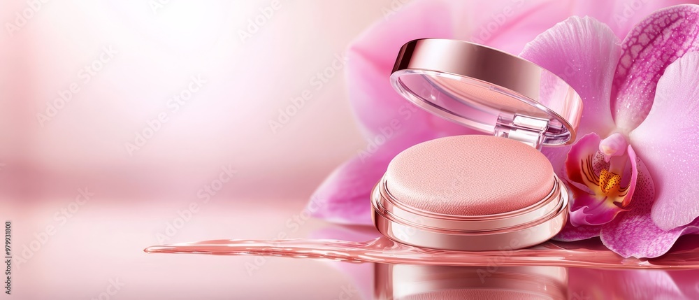 A tight shot of a pink flower wearing a ring, surrounded by a background of identical pink blooms A tight shot of a pink flower wearing a ring, surrounded by a background of identical pink blooms