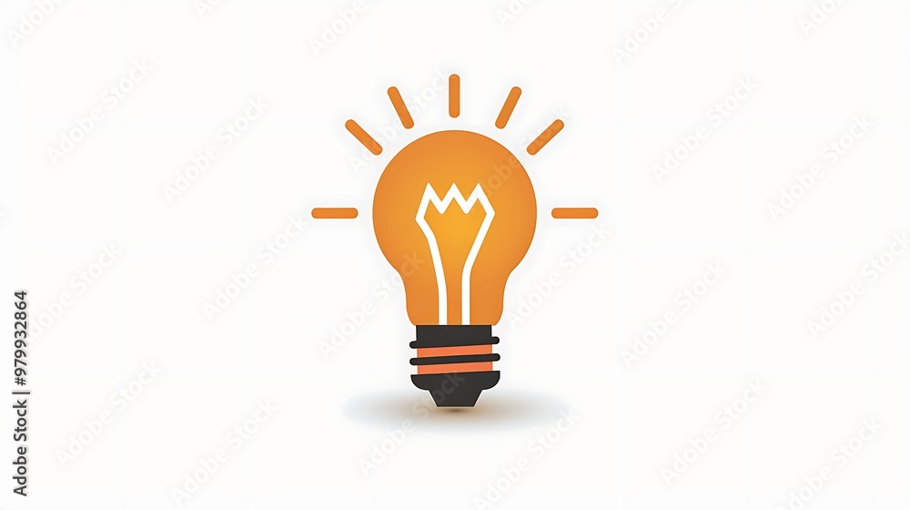 A professional business icon with a stylized lightbulb, representing innovation, centered on a white background. A professional business icon with a stylized lightbulb, representing innovation, centered on a white background.