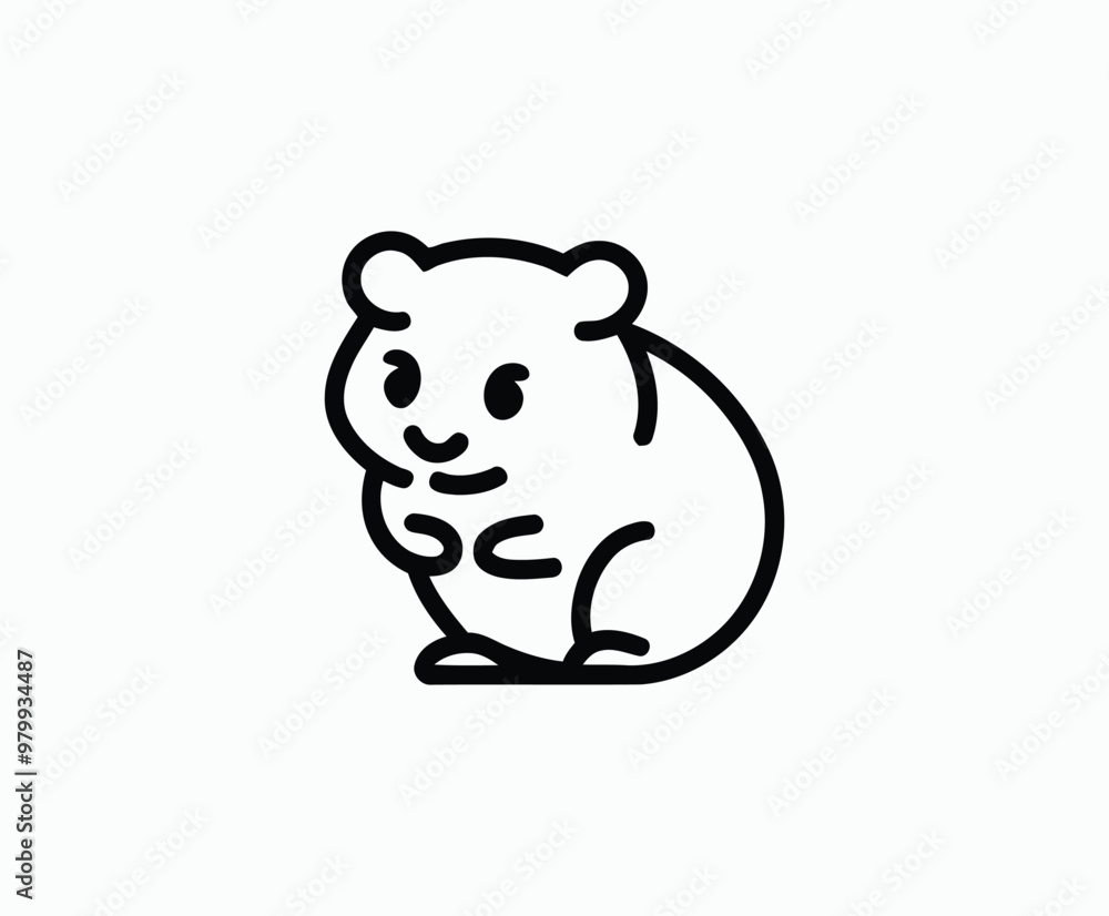 Hamster silhouette EPS vector art illustration template on a white background Hamster silhouette EPS vector art illustration template on a white background