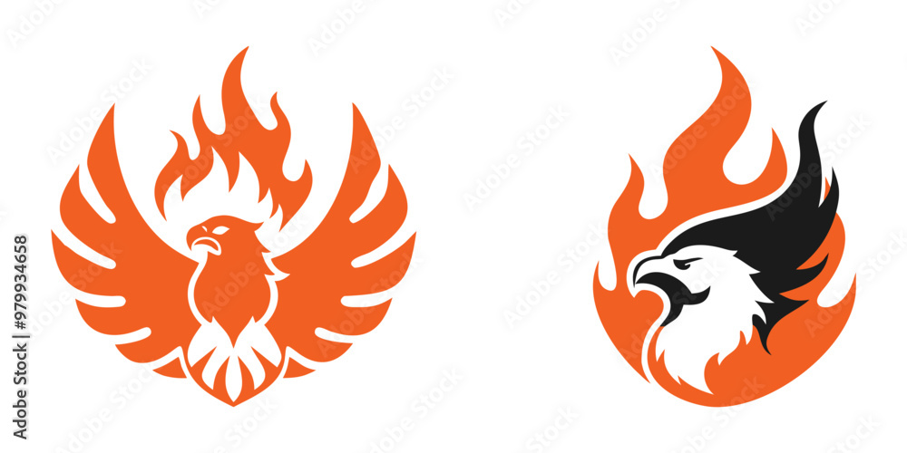 Burning Eagle Logo Set Burning Eagle Logo Set