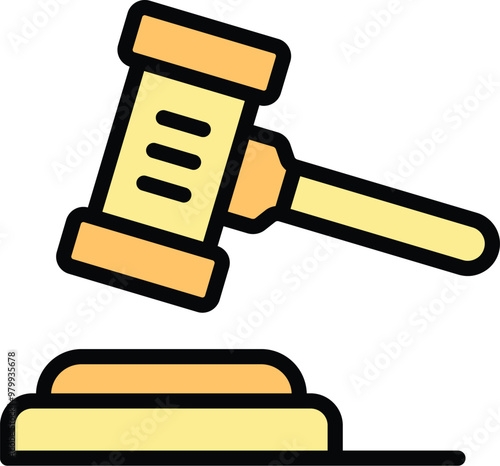 This icon of a judge's gavel striking a sound block represents the concept of a final decision being made in a legal case