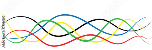 Abstract colored curved lines on a white background. Vector illustration for holiday flyers, banner. Eps file 81.