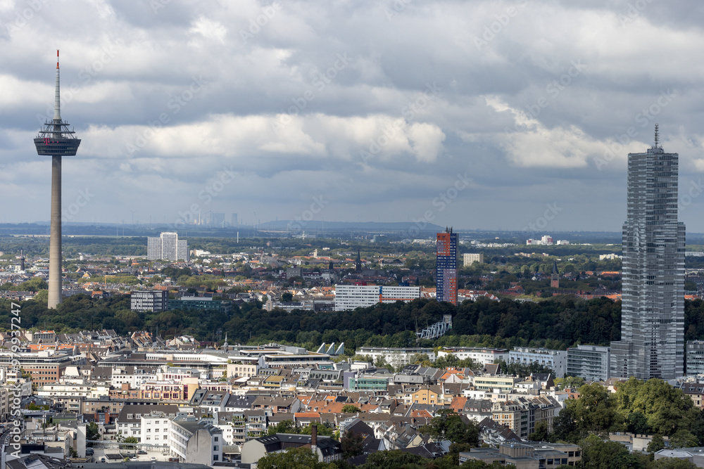 Panoramic view of Cologne skyline with iconic tower. Panoramic view of Cologne skyline with iconic tower.