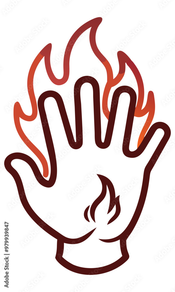 Hand and fire vector design concept for logo and icon design Hand and fire vector design concept for logo and icon design