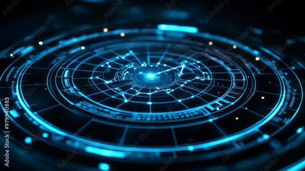 Digital star chart, holographic zodiac, tech interface Digital star chart, holographic zodiac, tech interface