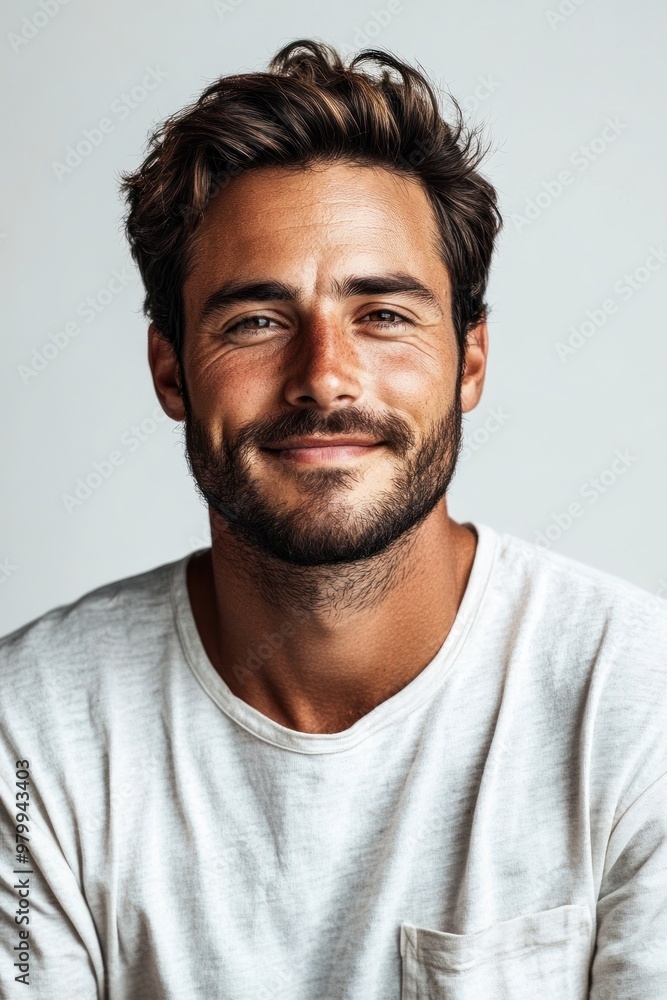 A cheerful young man with a relaxed expression looks at the camera, showcasing a friendly demeanor A cheerful young man with a relaxed expression looks at the camera, showcasing a friendly demeanor