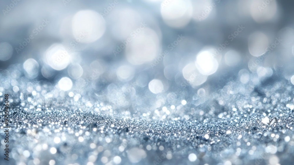 Shimmering silver texture fills the space with soft, blurred bokeh lights creating a dreamy atmosphere Shimmering silver texture fills the space with soft, blurred bokeh lights creating a dreamy atmosphere