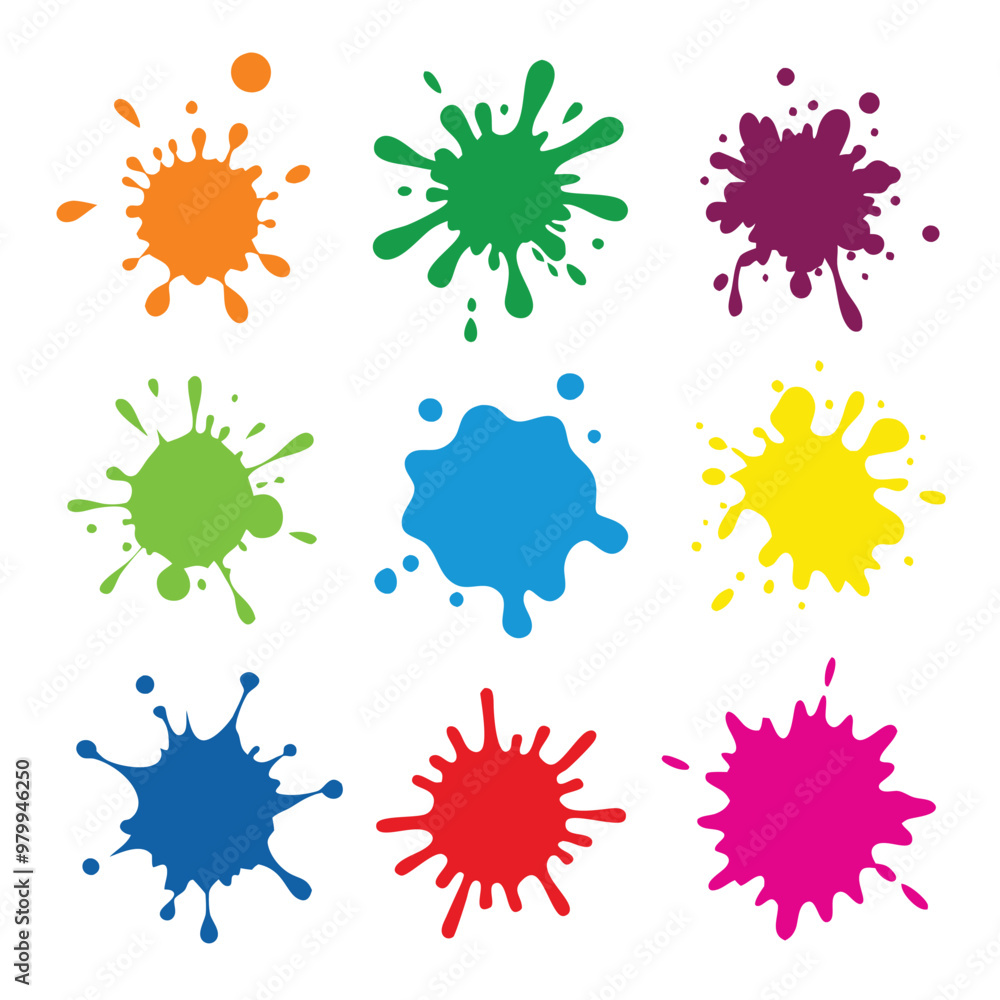 ink spots set. Splash splatter abstract shape, vector illustration, ink spots set. Splash splatter abstract shape, vector illustration,