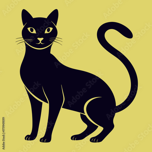 Black Cat Vector Graphic Silhouette photo