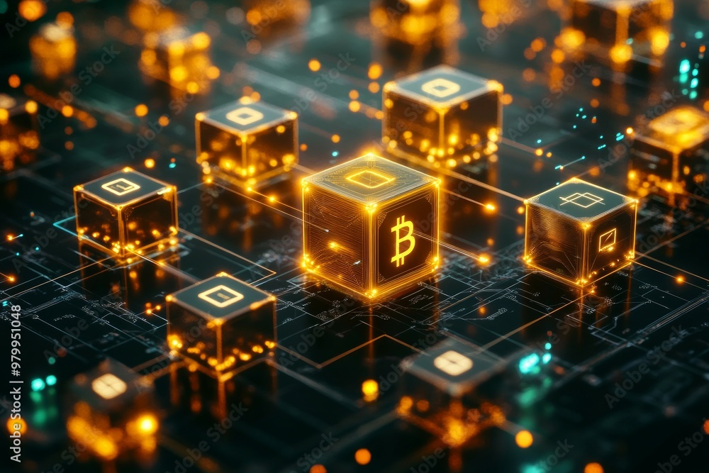 Fototapeta premium Blockchain Flow, Digital Currency and Central Bank Digital Currencies CBDCs
