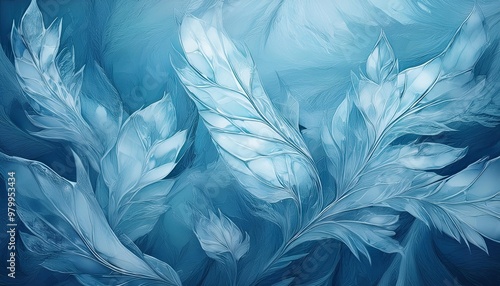 Wallpaper Mural blue feathers background Torontodigital.ca