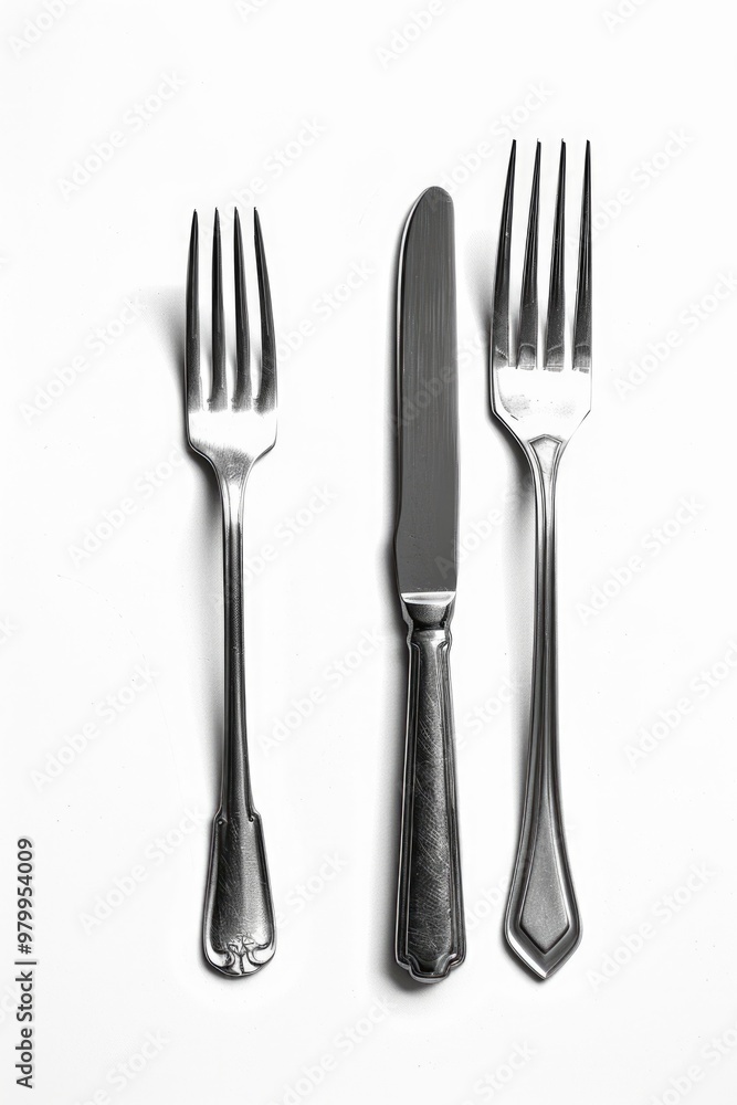 Three utensils on a clean surface Three utensils on a clean surface