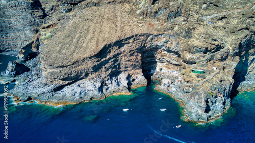 Foto aérea del Poris de Candelaria en La Palma, Canarias. drone photo