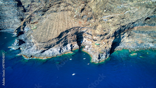 Foto aérea del Poris de Candelaria en La Palma, Canarias. drone photo