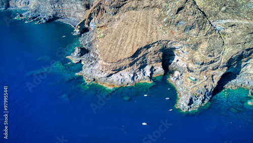 Foto aérea del Poris de Candelaria en La Palma, Canarias. drone photo