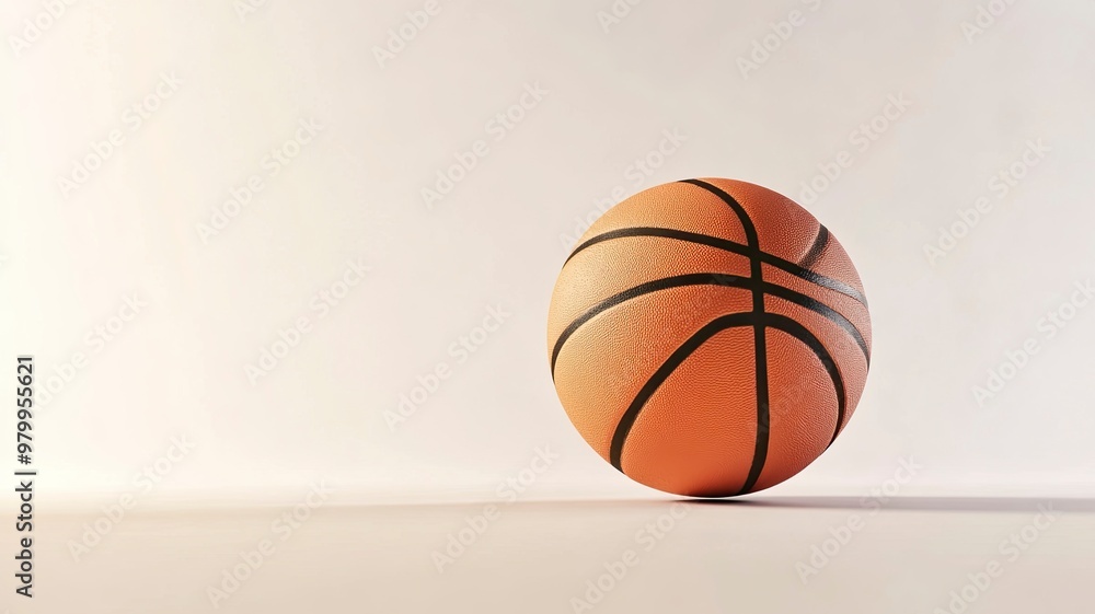 Falling Basketball Ball isolated on white background, selective focus .generative ai Falling Basketball Ball isolated on white background, selective focus .generative ai