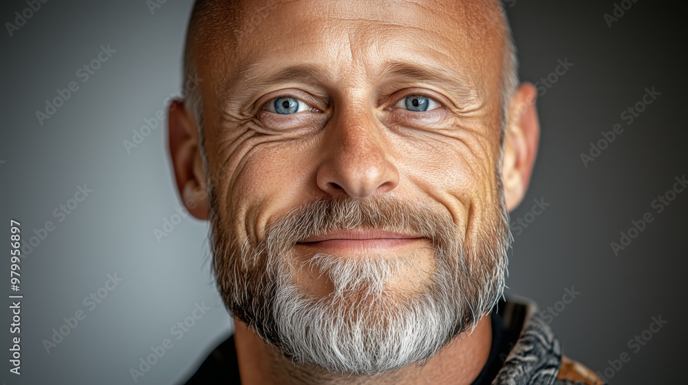 A portrait of a 50-year-old Caucasian man with youthful skin. Handsome smiling 50-year-old man with an oval face. A portrait of a 50-year-old Caucasian man with youthful skin. Handsome smiling 50-year-old man with an oval face.