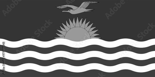 Kiribati flag original black and white