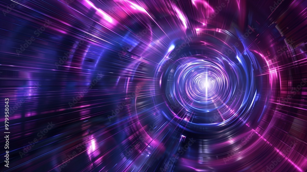 Futuristic Tunnel: A Vibrant Abstract Design Futuristic Tunnel: A Vibrant Abstract Design