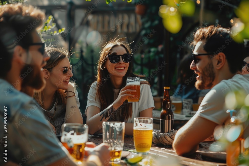 Group of people gathered around a wooden table, possibly for a meal or meeting Group of people gathered around a wooden table, possibly for a meal or meeting