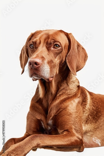 Wallpaper Mural A brown dog is lying down on a white surface Torontodigital.ca