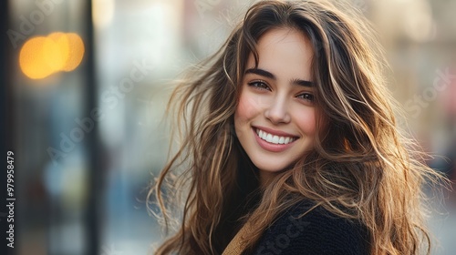 Casual style portrait of a confident young woman