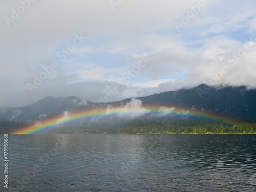 rainbow over the lake