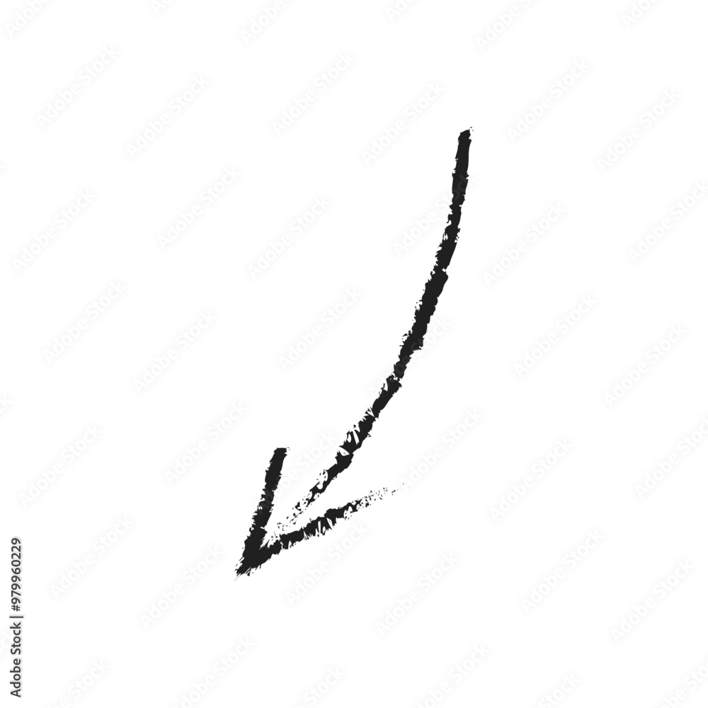 Doodle emphasis arrow icon on white Doodle emphasis arrow icon on white