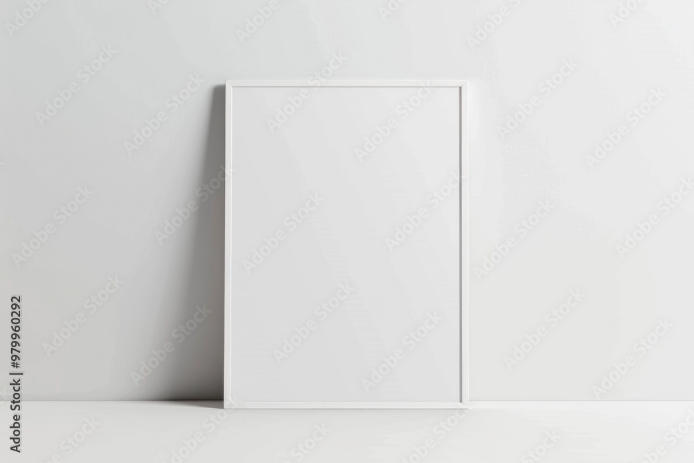 A blank picture frame leaning against a wall A blank picture frame leaning against a wall